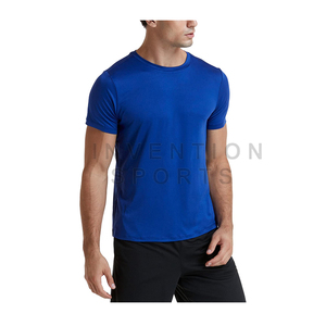 Venta caliente personalizado liso en blanco de manga corta cuello redondo poliéster/Spandex ropa deportiva Dry Fit camisetas a precios muy baratos - Product Image 1