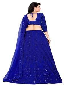 Séquence de broderie en velours la plus choisie lehenga choli avec dentelle dupatta party wear prix de gros textile vêtement ApparelGarment - Product Image 5