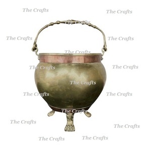 Brass Gold Color Coal Storage Bucket Customized Shape And Size Fireplace Coal Kindling Basket At <b>Cheap</b> Price - Product Image 3