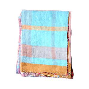 Indian Vintage Kantha Quilt Queen Size Cotton <b>Blanket</b> Bedcover Summer Use for Home or Hotel Wedding Bedding Sets - Product Image 5