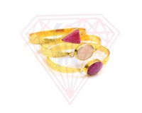 Bracelets de bijoux plaqués, Bracelets en Quartz doré, bracelet en pierres précieuses Druzy ~ bracelet en pierres précieuses rubis teintées ~ Agate bouddhiste en laiton Rose