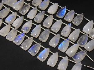 100% blanco Natural Arco Iris piedra lunar suelta suave largo trillón triángulo Briolette lágrima pirámide gota Multi fuego 15X8MM azul - Product Image 3