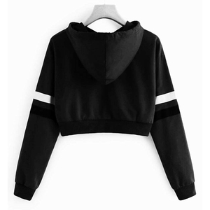 Sudadera corta con capucha para mujer, conjunto de chándal de Fitness, Sudadera corta informal de manga larga con capucha personalizada - Product Image 2