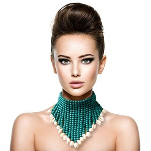 Nouveau collier en perles de bois naturelles tendance, ensemble de colliers en coquillages de cowrie turcs, charme, coquillage marin, chaîne à maillons tressés, réglable, fait à la main, cadeau de fête - Product Image 1