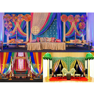 Designer Indian Wedding Decorations Mehndi & Sangeet <b>Stage</b> <b>Props</b> for Stylish Sangeet Function - Product Image 1