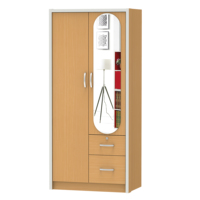 Puertas de Armario de Madera de Alta Calidad y Bajo Precio con Espejo, Diseño Contemporáneo para Dormitorio, Hotel, Villa, Muebles para el Hogar, Modelo 1272