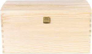 Large Nautical <b>Wooden</b> Storage Box Unpainted with Polished Lid CHMN557 - Product Image 4