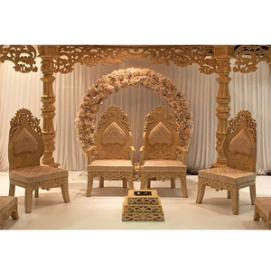 เก้าอี้อินเดียสำหรับพิธีแต่งงาน Mandap,เก้าอี้แต่งงาน Vidhi Mandap เก้าอี้ไม้แกะสลักงานแต่งที่ดีที่สุด - Product Image 1