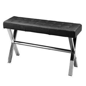 Banc en fer forgé de couleur noire avec siège en cuir Banc de qualité supérieure pour la décoration de la maison et de la salle de séjour - Product Image 6