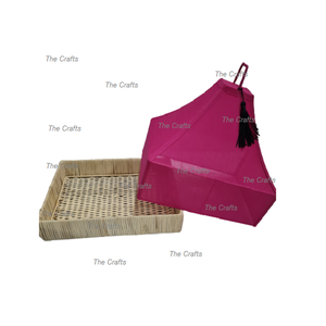 Fabuleux plateau en fer et jute avec couverture en tissu plateau de service décoratif pour hôtel et restaurant à vendre - Product Image 5