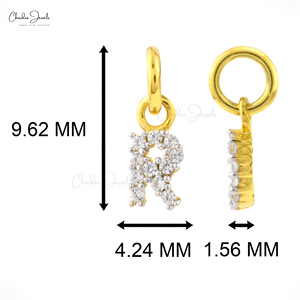 Top Quality Natural White Zircon <b>Initial</b> R <b>Pendant</b> in 925 Sterling <b>Silver</b> Designer <b>Pendant</b> for Women Fashion Jewelry Wholesalers - Product Image 2