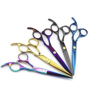 Ensemble d'outils de soins de beauté 2 pièces ciseaux de barbier et ciseaux d'amincissement ciseaux de coupe de cheveux de couleur violette en acier inoxydable CE ISO - Product Image 6