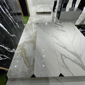 Terazzo-azulejos de porcelana de cuerpo completo, piedra Artificial de estilo turco Verde, 800x3000mm, gran losa para salir de la habitación - Product Image 2