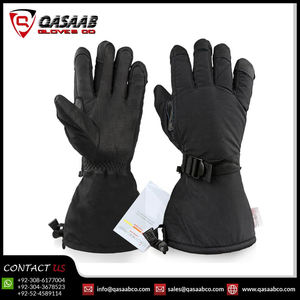 Haute qualité réchauffé hiver main-protection cuir de vachette ski neige-écran tactile moto équitation gants de ski chauffés par batterie - Product Image 2