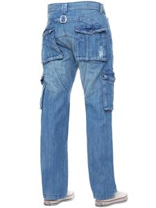 Trousers Heavy Duty <b>Work</b> Casual Big Tall Denim Pants Mens Cargo <b>Jeans</b> with Multi Pockets High Quality Cargo Trousers - Product Image 3