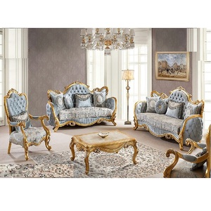 ชุดโซฟาห้องนั่งเล่นแกะสลักแบบคลาสสิก,ชุดเฟอร์นิเจอร์ห้องนั่งเล่นสไตล์ฝรั่งเศสชุดโซฟาภาพวาดมือแกะสลักทันสมัย - Product Image 1
