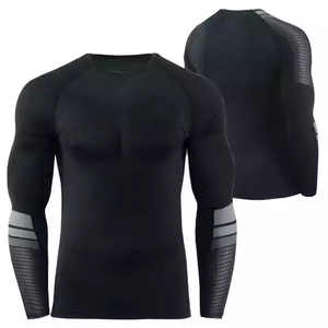 Rashguard pour homme de haute qualité, 100% polyester, tissu respirant, manches longues, séchage rapide, caractéristiques écologiques, couleur personnalisée - Product Image 3