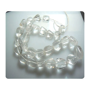 <b>Natural</b> <b>Crystal</b> Quartz Smooth Nuggets Beads Premium Quality Customized Size 10-12 Smooth Nuggets Gemstones - Product Image 3