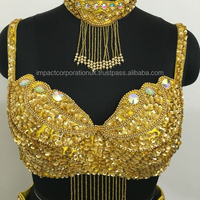 Nouvelle robe de danse du ventre sexy pour femmes adultes, costume égyptien fascinant, ensemble de ceinture de soutien-gorge, perles et paillettes faites à la main, tissu satiné multicolore