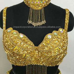 Nueva ropa para adultos Sexy traje de danza del vientre vestido fascinante conjunto de cinturón de sujetador egipcio con lentejuelas con cuentas de mano para Ropa de baile de escenario - Product Image 3