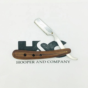 Nueva Navaja de Barbero en Oferta, Mango de Madera, Acero Inoxidable, Hoja Intercambiable, Empaque con Logotipo - Product Image 2
