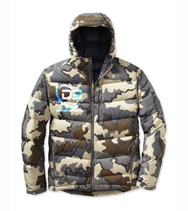 Camouflage Puffer Bomber <b>Jacket</b> Front left chest Zip side two <b>Zipper</b> Hooded Hood Remove <b>zipper</b> <b>Jacket</b> - Product Image 1