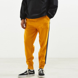 กางเกงวิ่งขนแกะลายทางผู้ชาย,กางเกงขายาวสีเหลืองออกแบบมาใหม่ - Product Image 2