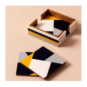 Sous-verres ronds de dernière génération en bois et nacre avec support à sous-verres au prix le plus bas - Product Image 5