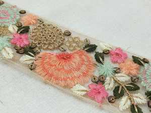 ริบบิ้นผ้าต่วนพิมพ์ลายดอกไม้สวยผ้าคอตตอน100% ความดื้อรั้นสูงสำหรับนักออกแบบเสื้อผ้า - Product Image 5