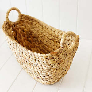 Woven Water Hyacinth Basket With Handles for Storage of Clothes <b>Books</b> a Decorative Items for Art Concept Made in Vietnam - Product Image 3
