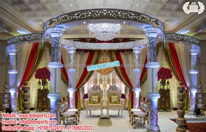 Mandap romano blanco de fibra para boda, Pilar romano, para decoración, Reino Unido, Occidental - Product Image 6