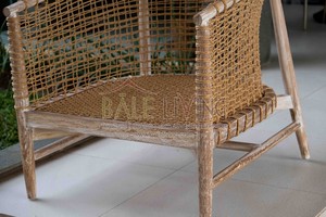 Silla de Comedor de Mimbre y Madera de Teca para Exteriores, Estilo Minimalista, Ideal para Villas y Parques, de Sevilla, Muebles Ecológicos y Duraderos, en Oferta - Product Image 4