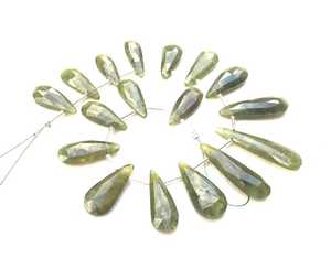 Pierre précieuse en Vessonite naturelle, 1 brin, 17 pièces, perles de Briolette à facettes en forme de poire, fabrication de bijoux faits à la main - Product Image 2