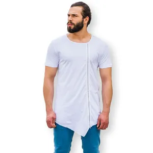 oversize zipped long tailed t-shirt casual 100% cotton men boys man new style good best price wholesale offer trend 2020
