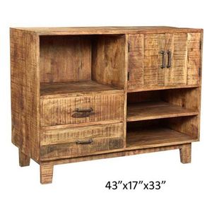 Antique 2-Drawer <b>Industrial</b> Sideboard Vintage Indian Furniture Home Decor Metal Iron Living Room Storage and Closet - Product Image 1