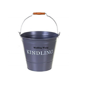 Seau à allume-feu en métal noir, forme ronde, articles de jardin, seau à cendres, seau à charbon de haute qualité et de luxe - Product Image 5