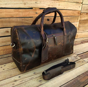 กระเป๋าคลาสสิกทนทานสำหรับทุกเพศ, กระเป๋าหนังมีซิปสำหรับใส่ได้ทั้งชายและหญิงสีน้ำตาลสุดหรูวันหยุดสุดสัปดาห์ - Product Image 5