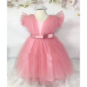 Venta al por mayor, ropa para bebé, traje de encaje suave rosa, sin mangas, diseños de vestidos para niñas pequeñas - Product Image 5