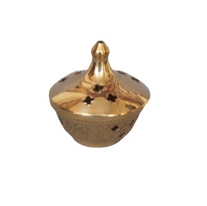 Quemador de resina de incienso de madera con acabado de pulido de latón Quemador de carbón de semillas aromáticas para aromas aromáticos - Product Image 2