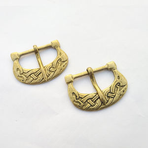 Boucle en laiton à ardillon, style médiéval gothique viking, sans nickel, motif Tigre, pour personnalisation de petites sangles, modèle TT-1118 - Product Image 2