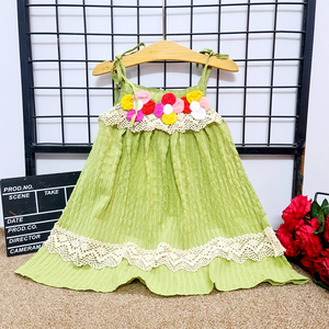 เข้ามาใหม่ Smocked ชุดผ้าฝ้าย100% เด็กวัยหัดเดินในช่วงฤดูร้อนเสื้อผ้าเด็กชุดสาว - Product Image 4