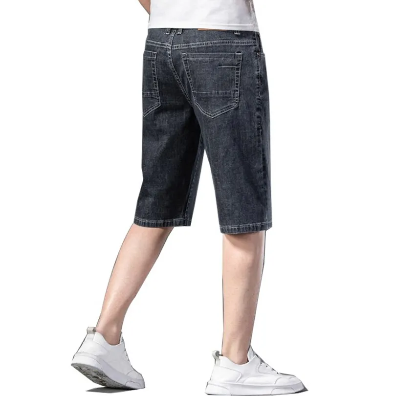 Shorts de denim masculinos, calções jeans para homens, tamanho grande, 40, 42, 44, 46, verão, fino, azul, barato