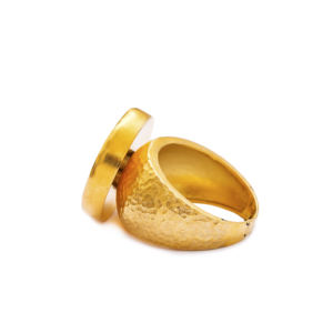 Vintage oxidado anillo 22k de plata chapado en oro anillo venta al por mayor hecho a mano 925 joyería de plata esterlina - Product Image 2