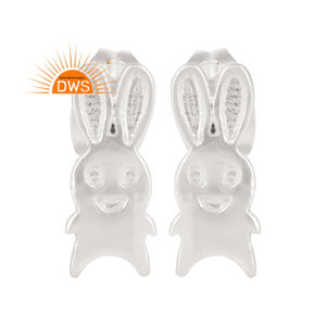 ต่างหูเงินแท้รูปกระต่าย ดีไซน์แฮนด์เมด รุ่นล่าสุดปี 2026 สำหรับผู้หญิง จากผู้ผลิตเครื่องประดับ - Product Image 1