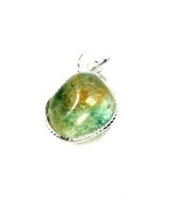 Top Quality Stone Pendant Green Calcite Tumbled Pebbel Healing Stone Pendant Crystal Tumbled Gemstone Agate Necklace Wholesaler - Product Image 1