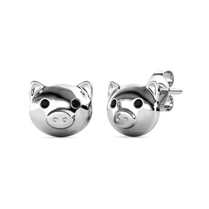 Simpatici <span class=keywords><strong>orecchini</strong></span> a bottone maiale impreziositi da cristalli <span class=keywords><strong>Swarovski</strong></span> dasini in argento Sterling 925 <span class=keywords><strong>orecchini</strong></span> gioielli <span class=keywords><strong>per</strong></span> adolescenti ragazza - Product Image 3
