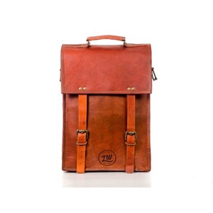 New Style Vintage Look Brown Crunch Leather <b>Backpack</b> Travel <b>Backpack</b> Office Leather <b>Large</b> <b>Capacity</b> Travel Bag For Men And Women - Product Image 1