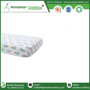 100% ensemble de draps de lit de bébé en coton Standard uni et imprimé en jersey simple biologique drap de berceau ajusté personnalisé de haute qualité - Product Image 6