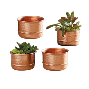 Maceta de Metal de Color oro rosa, juego de macetas de plantas de dos tamaños diferentes, maceta de decoración de jardín de la mejor calidad - Product Image 5