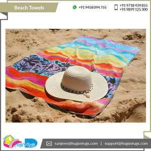 Toalla de playa teñida de hilo elegante y de lujo con hermoso color 100% Toallas de playa de algodón reciclado para adultos - Product Image 5